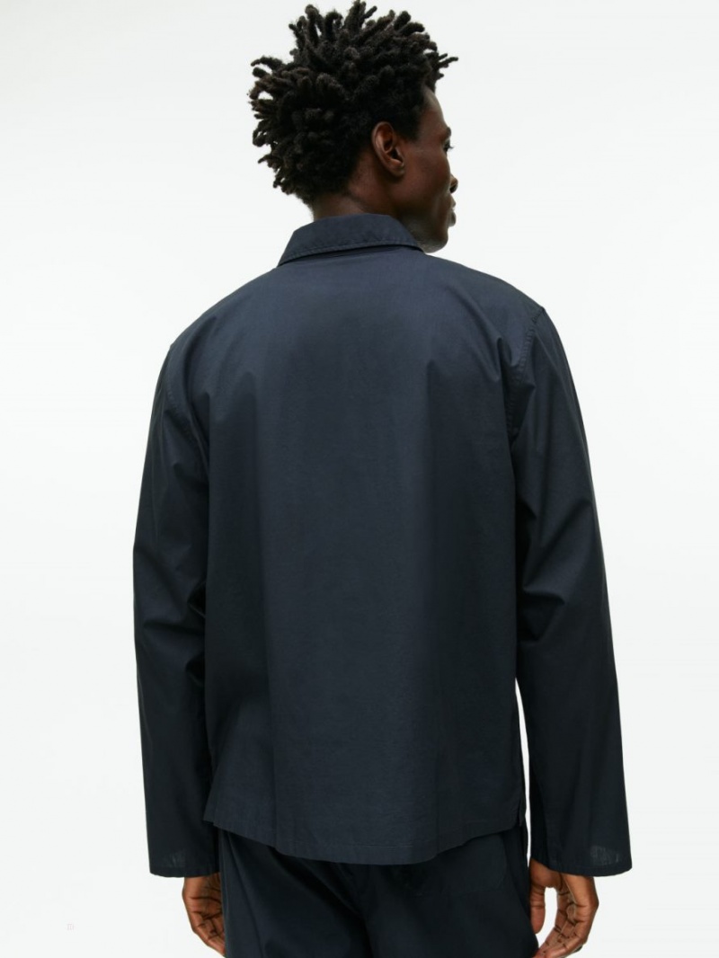 Camasa Arket Relaxed Poplin Barbati Negrii | Romania-HPXW92570