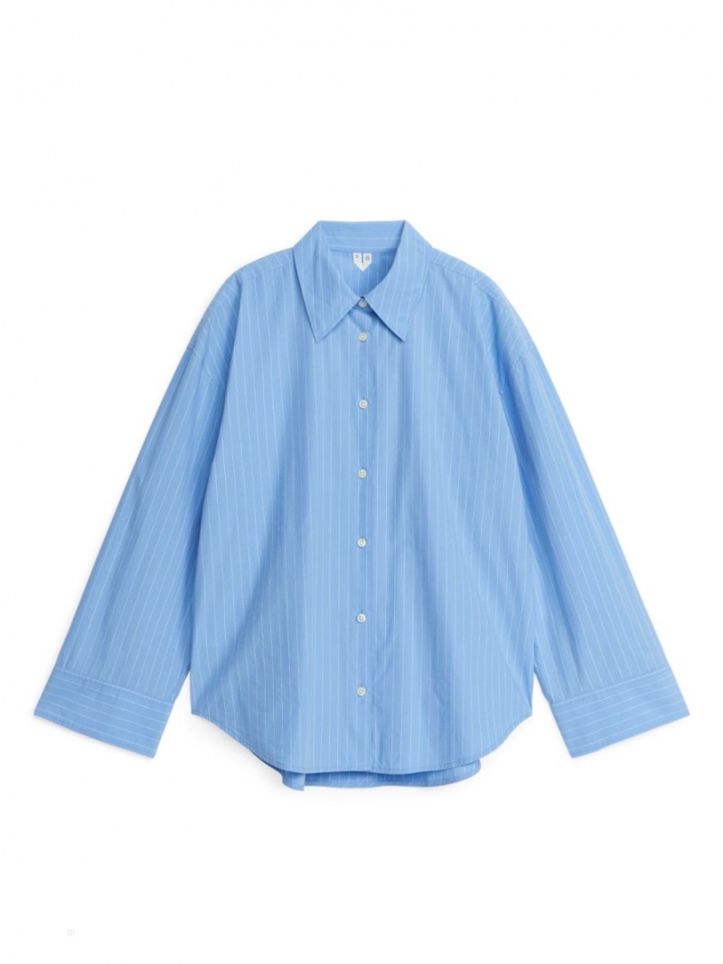 Camasa Arket Relaxed Poplin Dama Albastri | Romania-RSEW87315