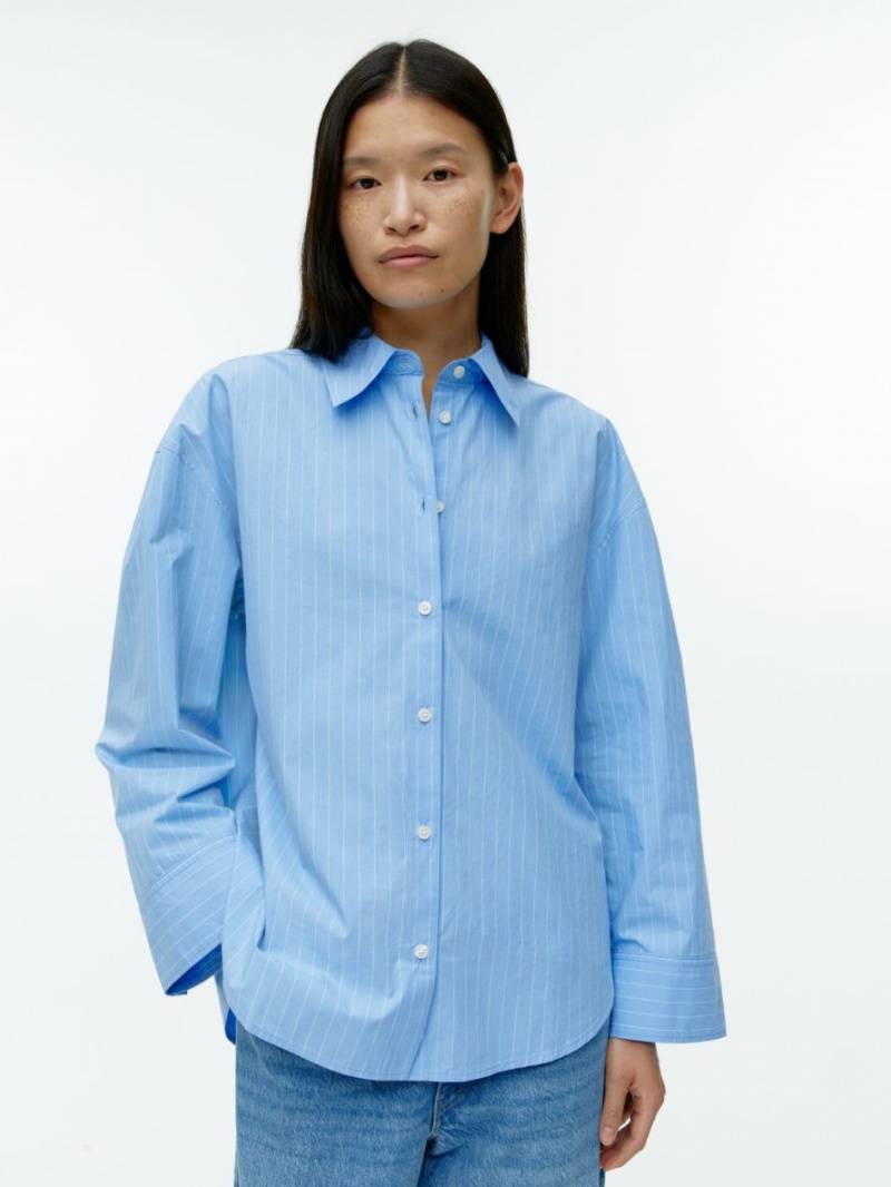 Camasa Arket Relaxed Poplin Dama Albastri | Romania-RSEW87315