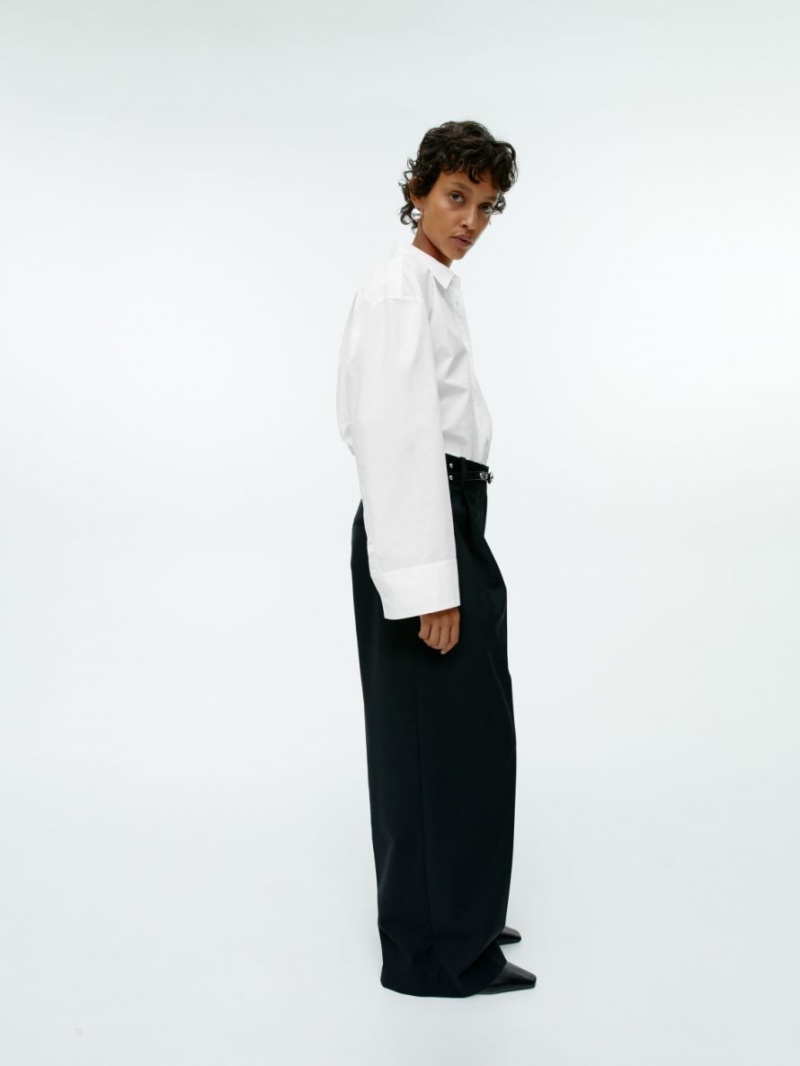 Camasa Arket Relaxed Poplin Dama Albi | Romania-HPJS98260