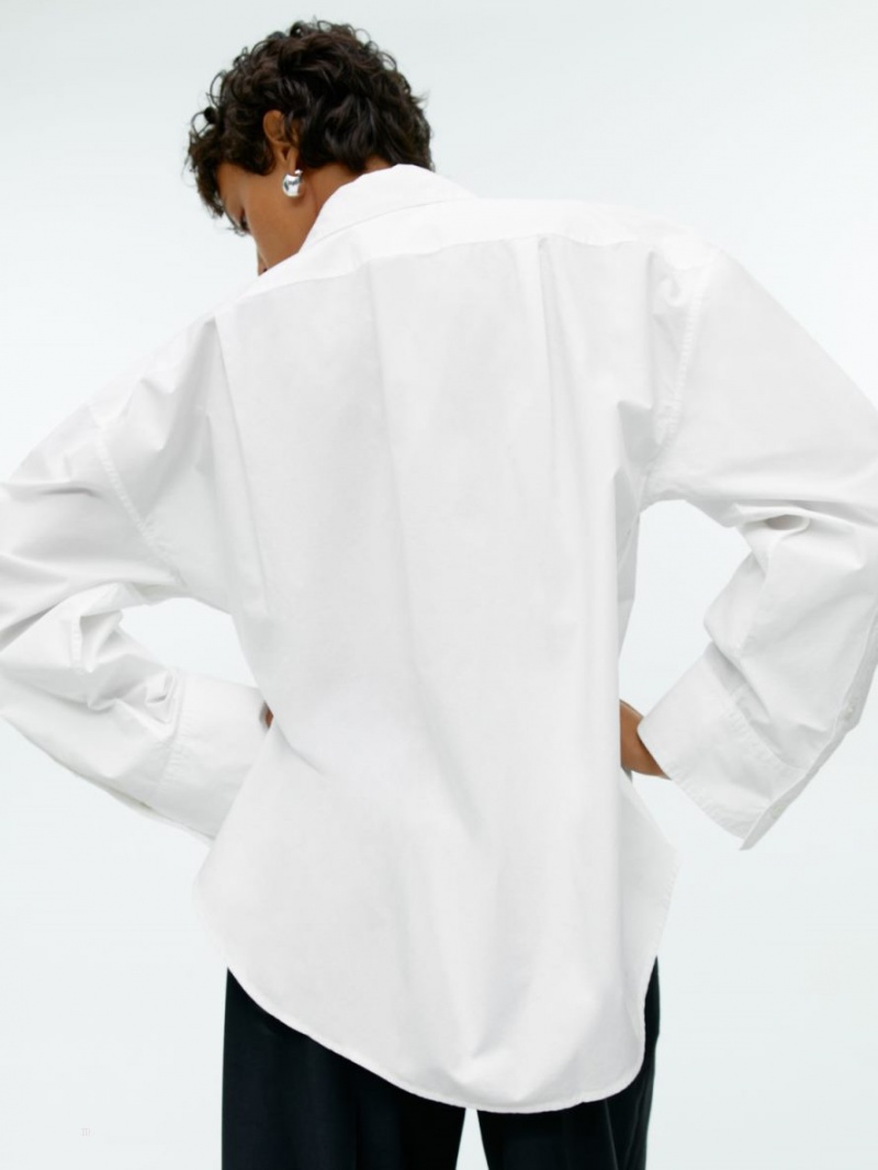 Camasa Arket Relaxed Poplin Dama Albi | Romania-HPJS98260