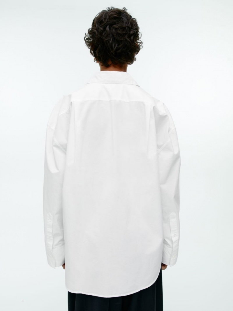 Camasa Arket Relaxed Poplin Dama Albi | Romania-HPJS98260
