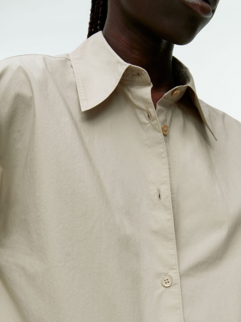 Camasa Arket Relaxed Poplin Dama Bej | Romania-ISEH43216