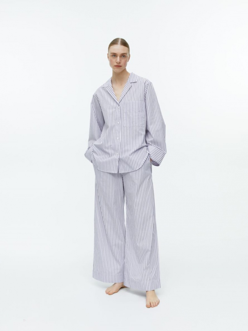 Camasa Arket Relaxed Pyjama Dama Albi Negrii | Romania-ZVUT73862
