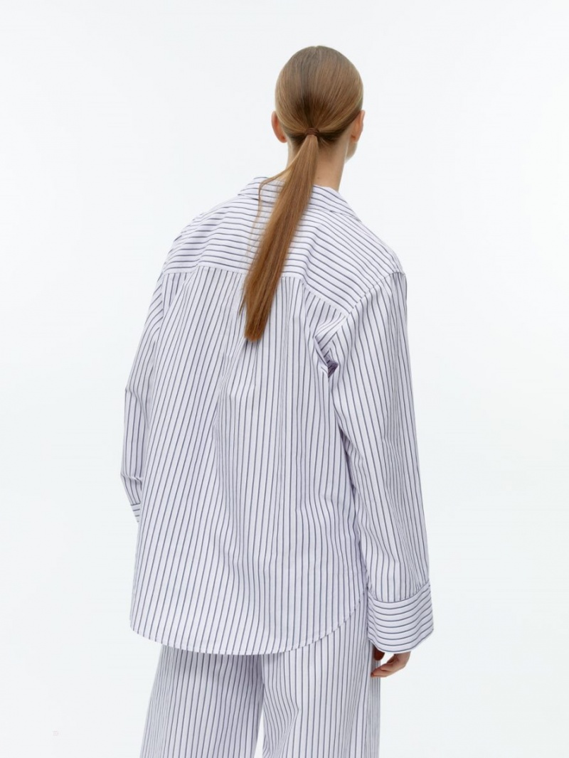 Camasa Arket Relaxed Pyjama Dama Albi Negrii | Romania-ZVUT73862