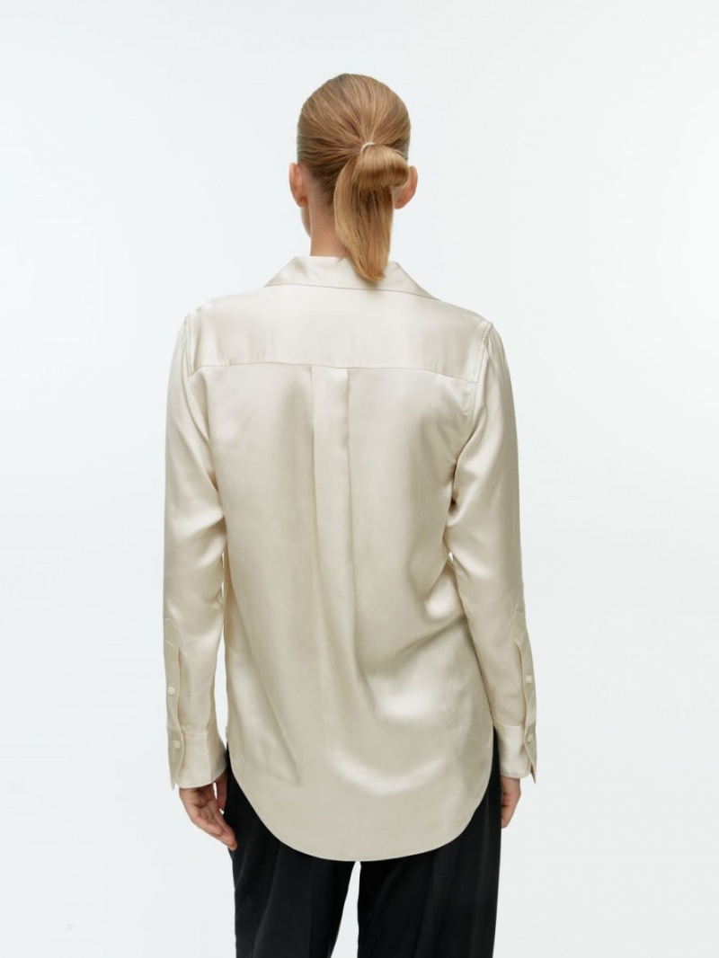 Camasa Arket Satin Dama Albi | Romania-CVBW45160
