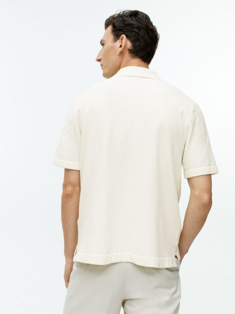 Camasa Arket Scurte-Sleeve Knit Barbati Albi | Romania-BCXY49125
