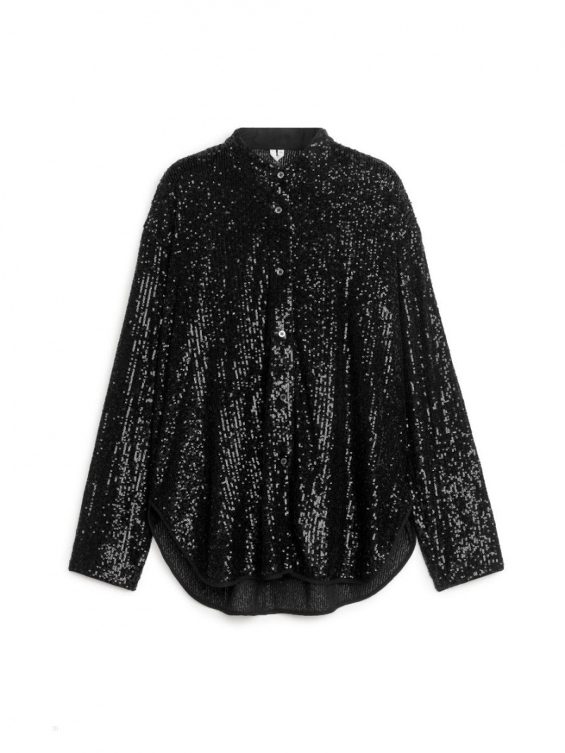 Camasa Arket Sequin Dama Negrii | Romania-YJPV80135