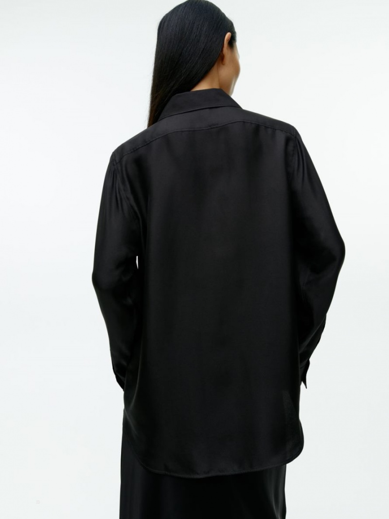 Camasa Arket Silk Twill Dama Negrii | Romania-FXHR07354
