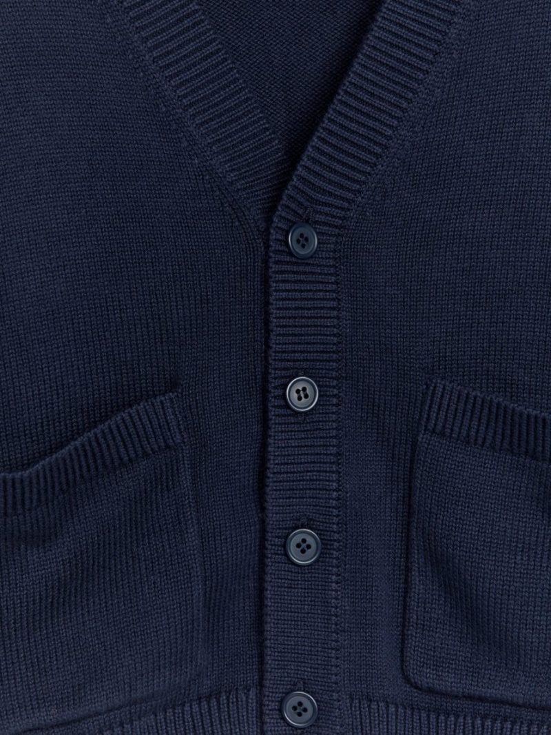 Cardigan Arket Bumbac Baieti Albastri Inchis | Romania-UMLC75296