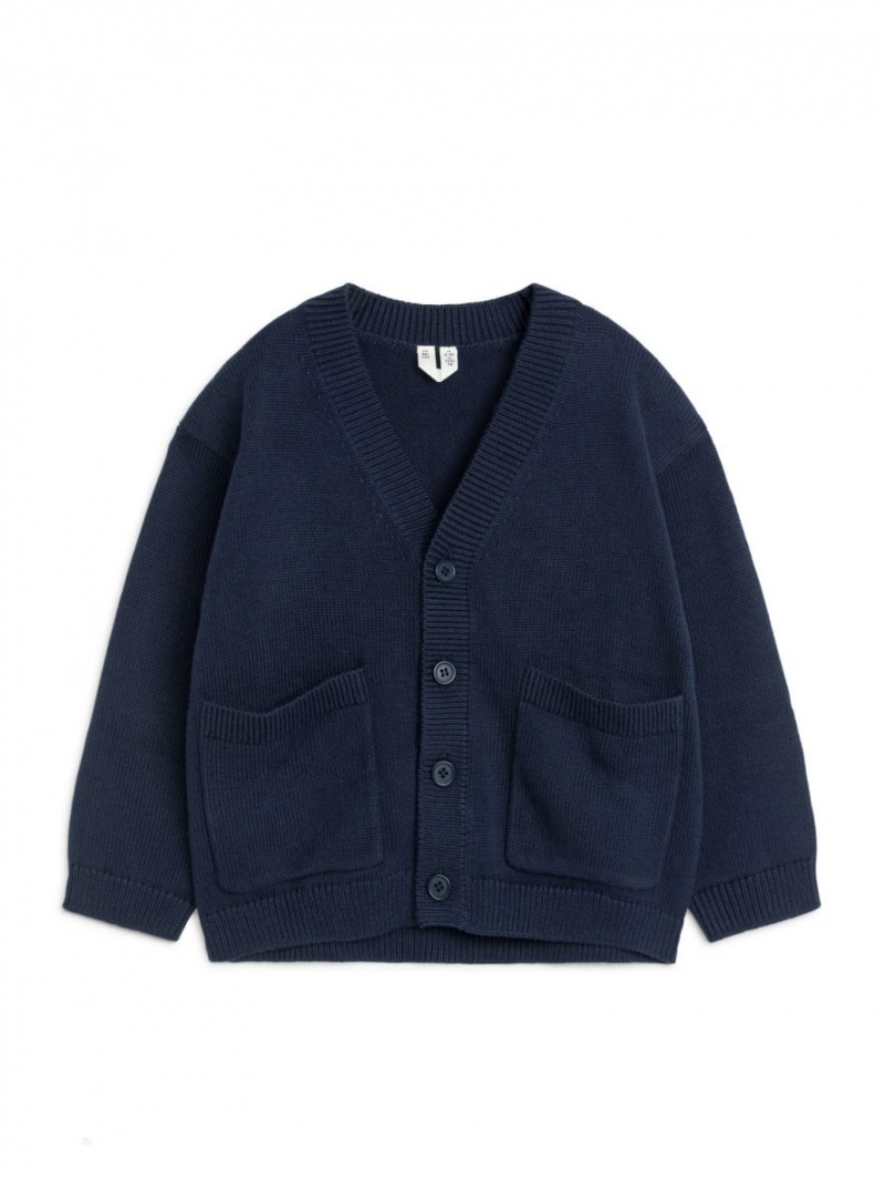 Cardigan Arket Bumbac Baieti Albastri Inchis | Romania-UMLC75296