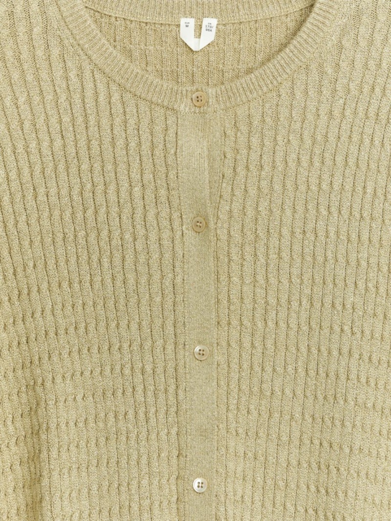 Cardigan Arket Cable-Knit Dama Bej | Romania-FZUS52407