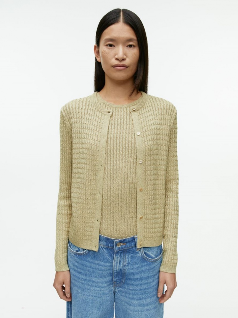 Cardigan Arket Cable-Knit Dama Bej | Romania-FZUS52407