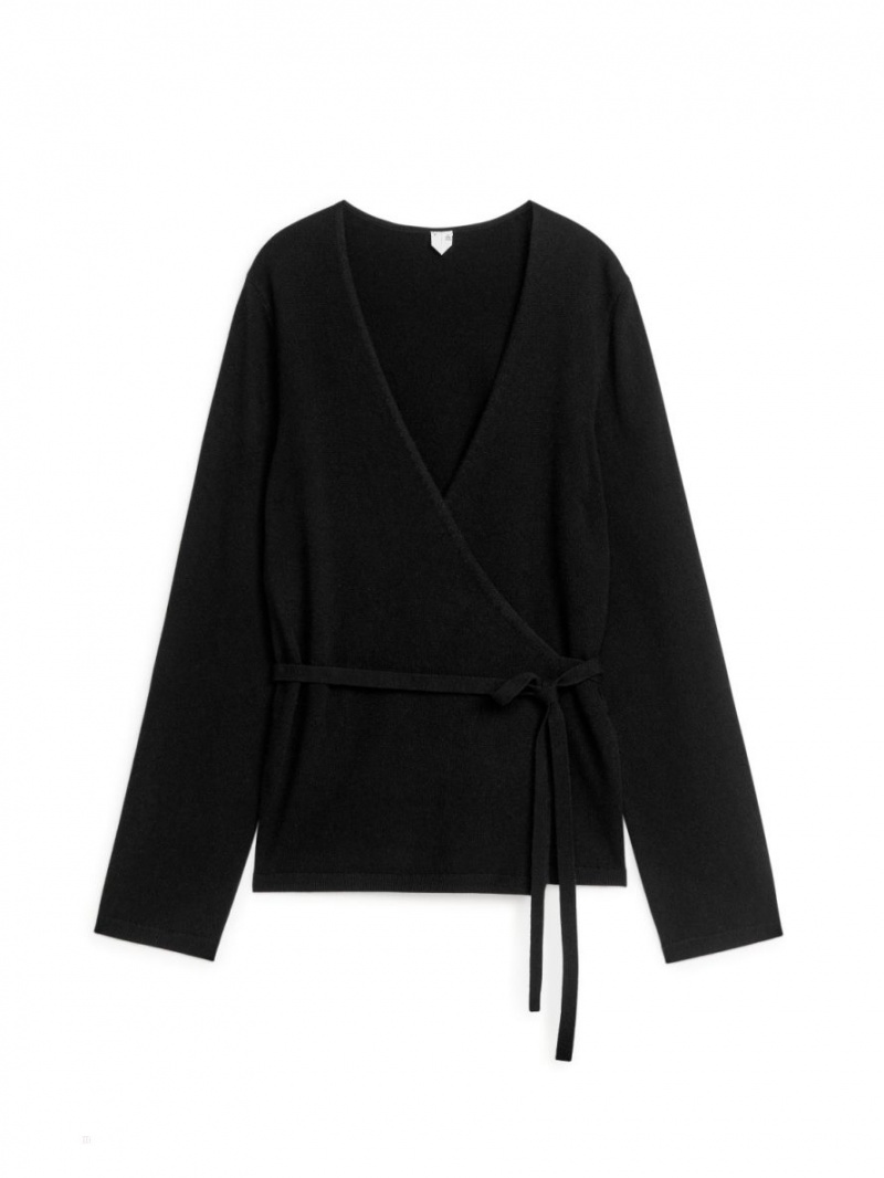 Cardigan Arket Cashmere Blend Wrap Dama Negrii | Romania-FBZU31459