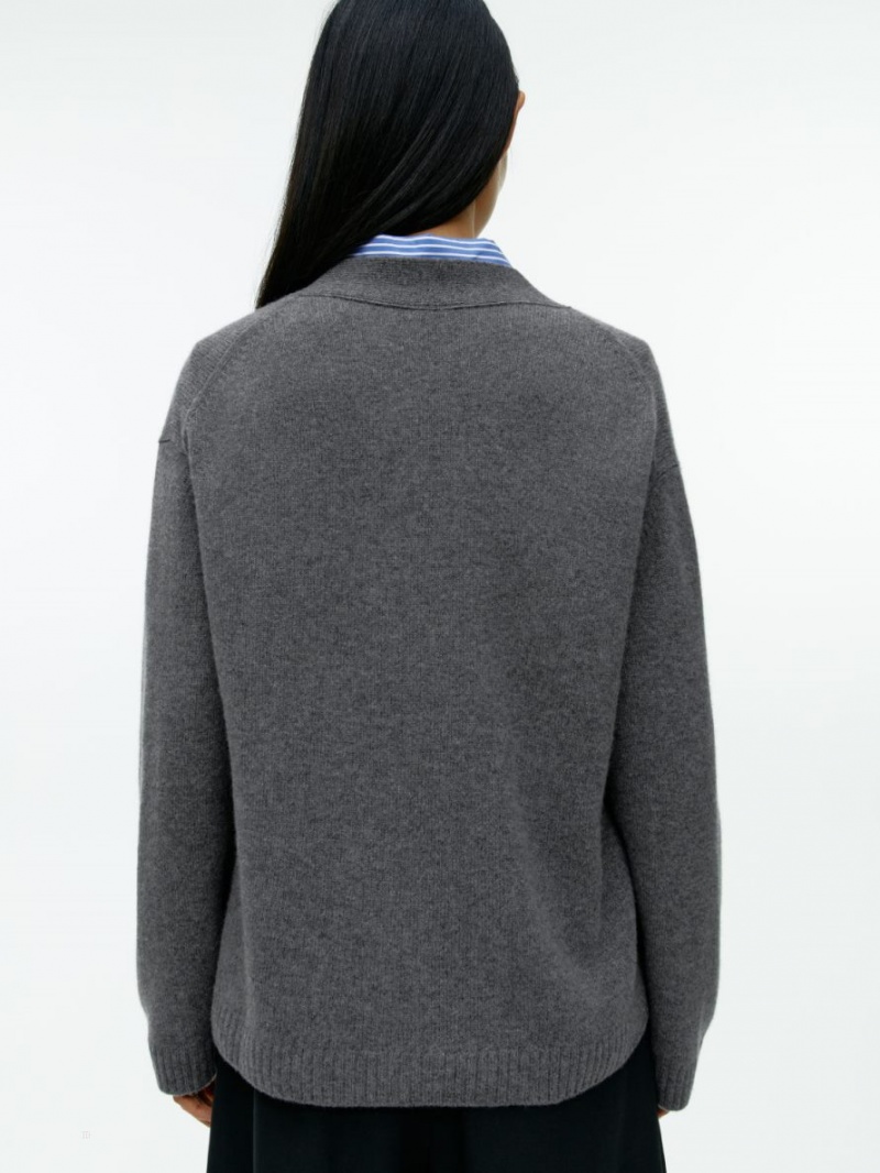 Cardigan Arket Cashmere Dama Gri Inchis | Romania-AVYB21683