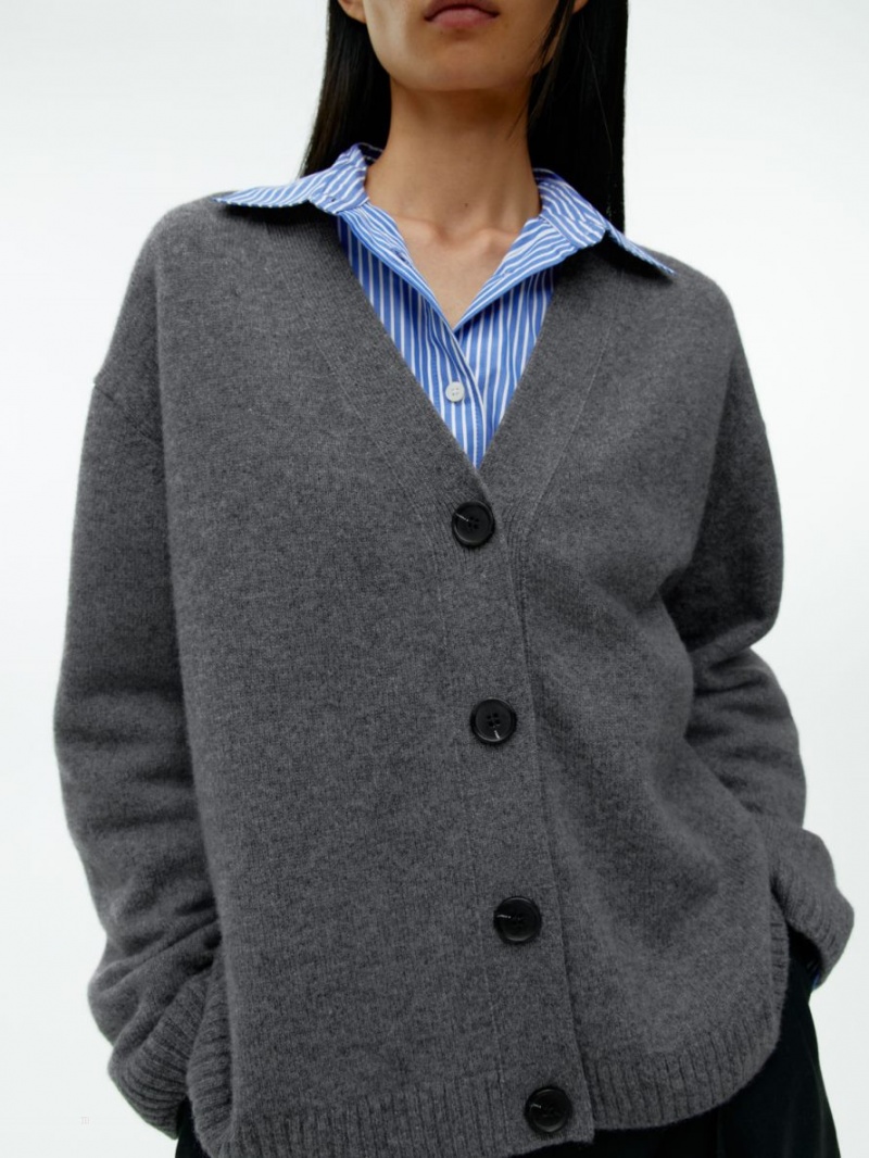 Cardigan Arket Cashmere Dama Gri Inchis | Romania-AVYB21683