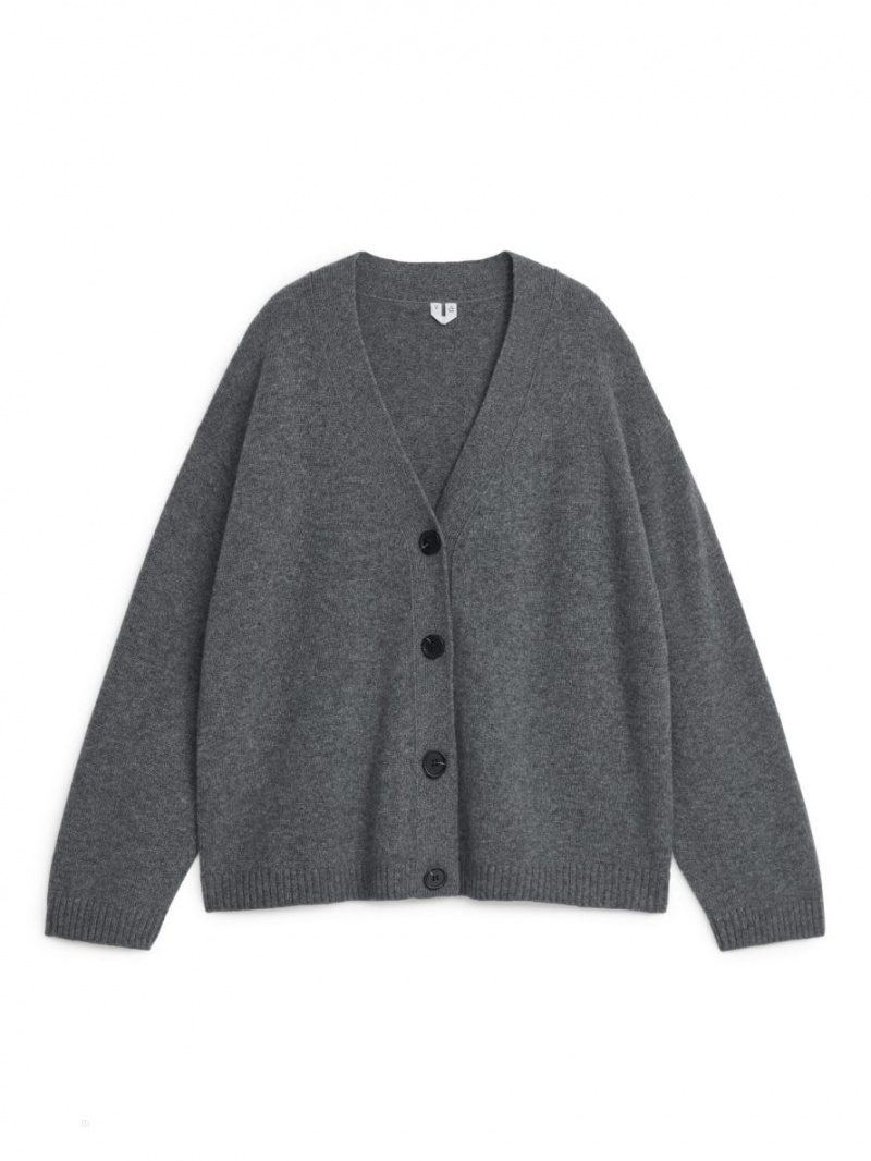 Cardigan Arket Cashmere Dama Gri Inchis | Romania-AVYB21683