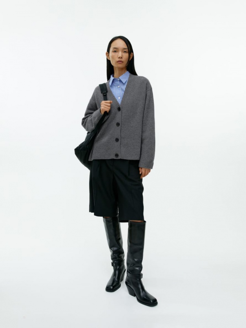 Cardigan Arket Cashmere Dama Gri Inchis | Romania-AVYB21683