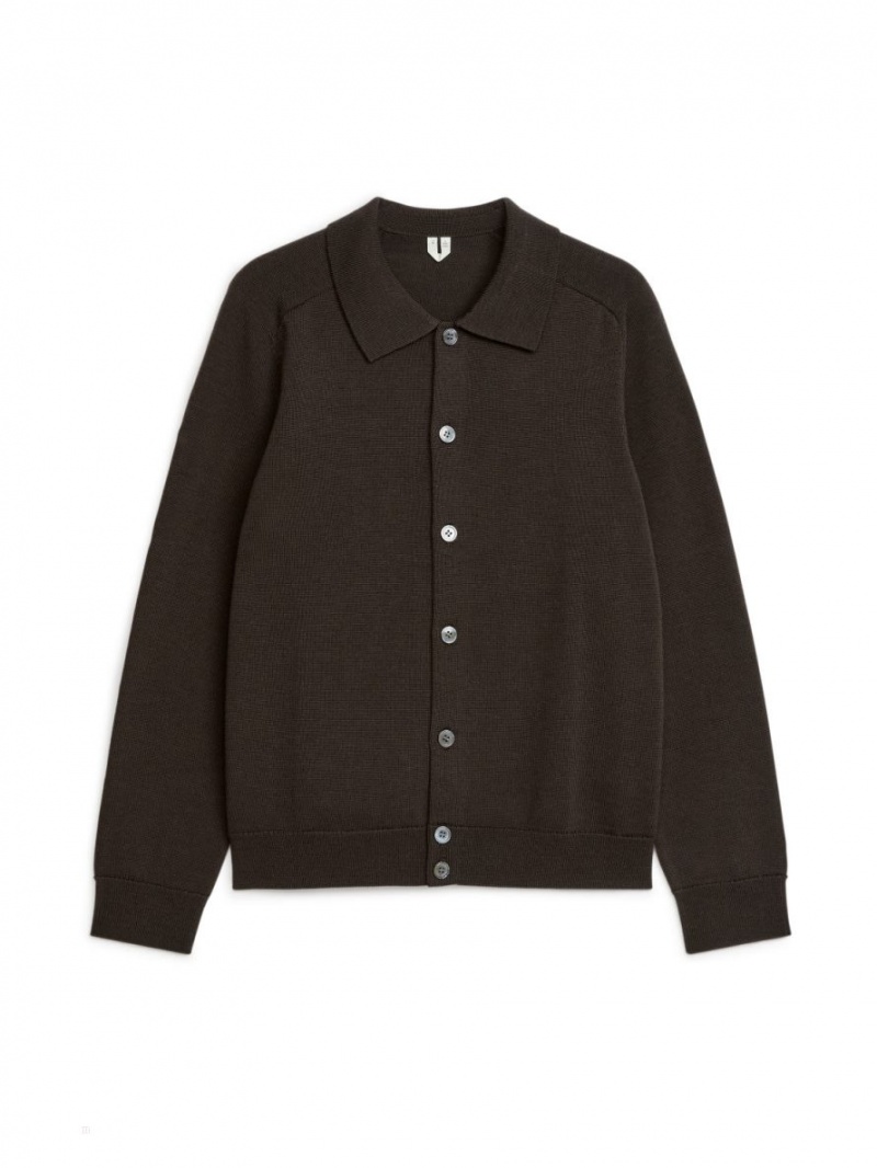 Cardigan Arket Lână Barbati Maro | Romania-JZEP70469
