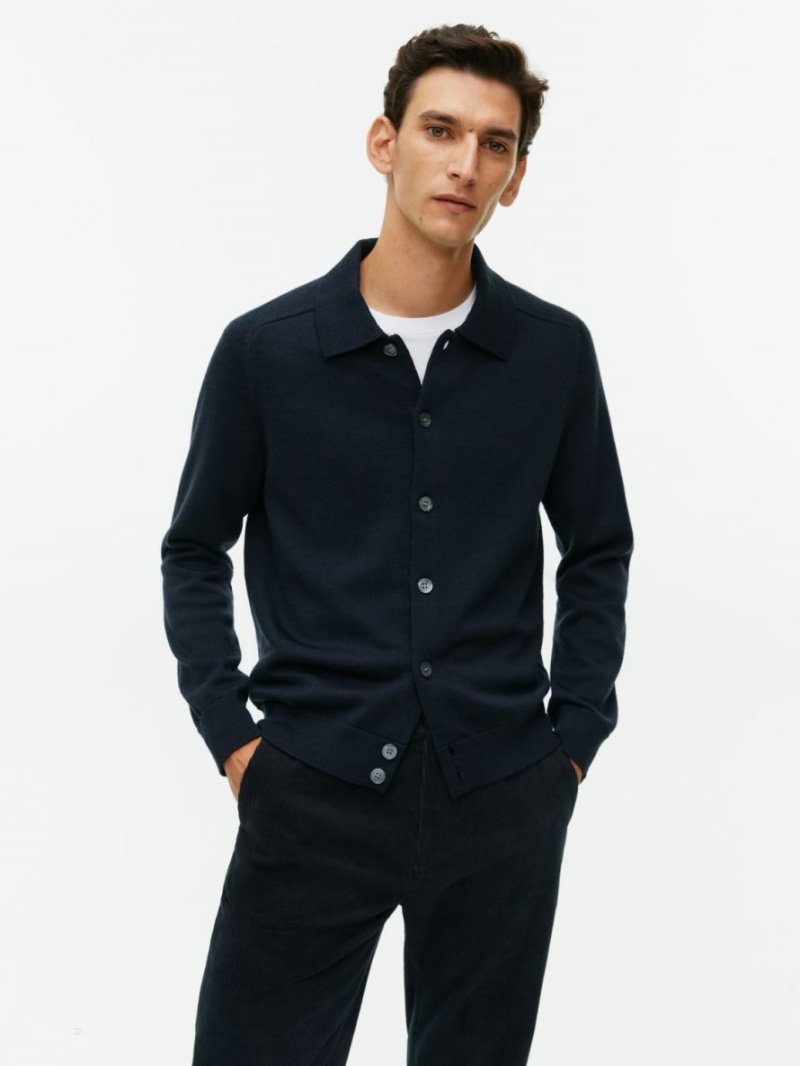 Cardigan Arket Lână Barbati Negrii | Romania-VFZO96251
