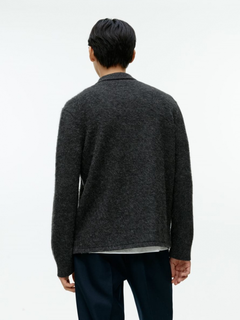 Cardigan Arket Lână Shirt Barbati Gri Inchis | Romania-KNFS61350