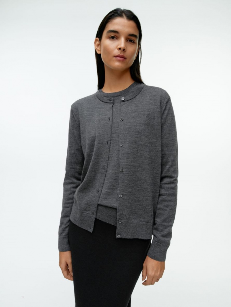 Cardigan Arket Merino Dama Gri | Romania-DCPO45397