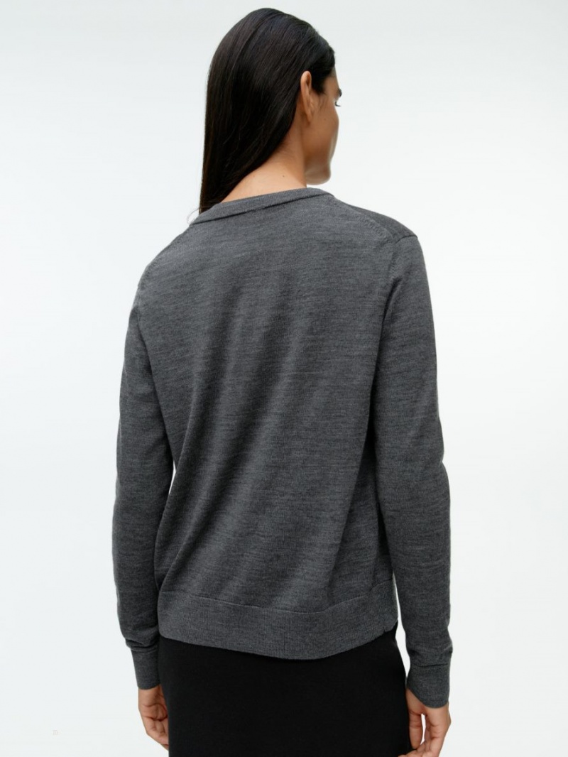 Cardigan Arket Merino Dama Gri | Romania-DCPO45397