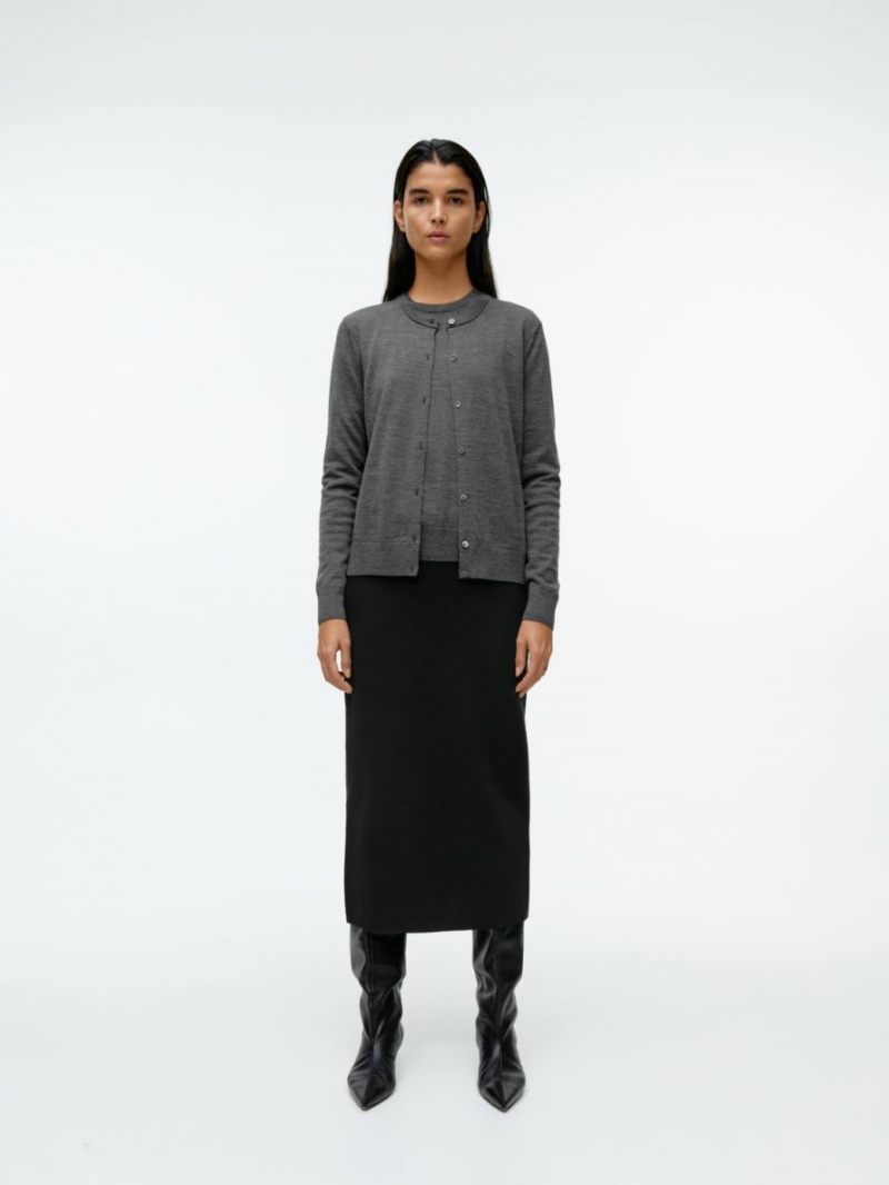 Cardigan Arket Merino Dama Gri | Romania-DCPO45397