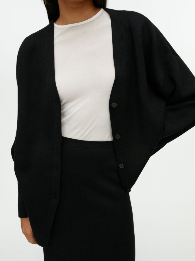 Cardigan Arket Pleat-Detail Dama Negrii | Romania-ZWNL35207