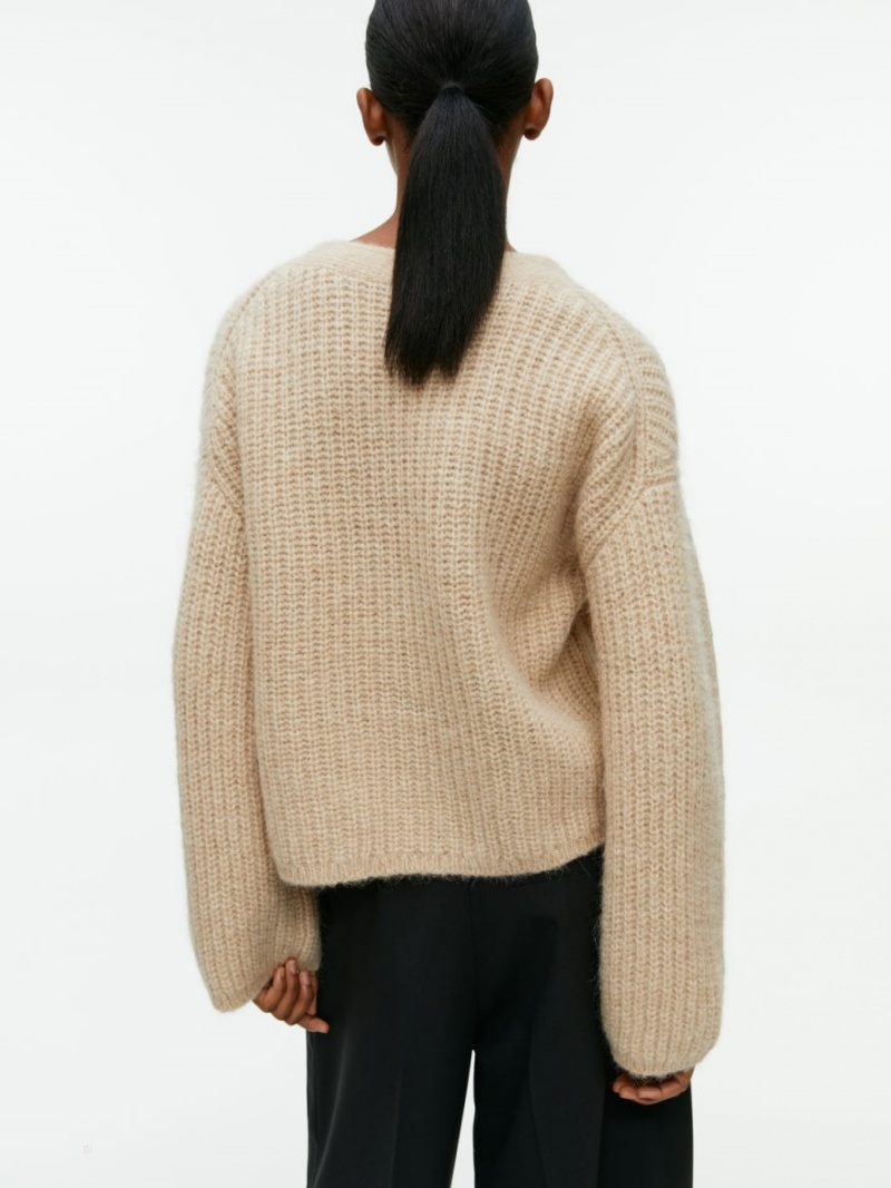 Cardigan Arket Relaxed Alpaca-Lână Dama Bej | Romania-HYCP89370