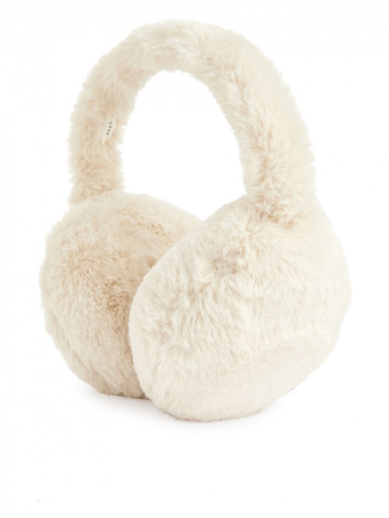 Casti Cu Urechi Arket Faux Fur Fete Albi | Romania-LWHR97856
