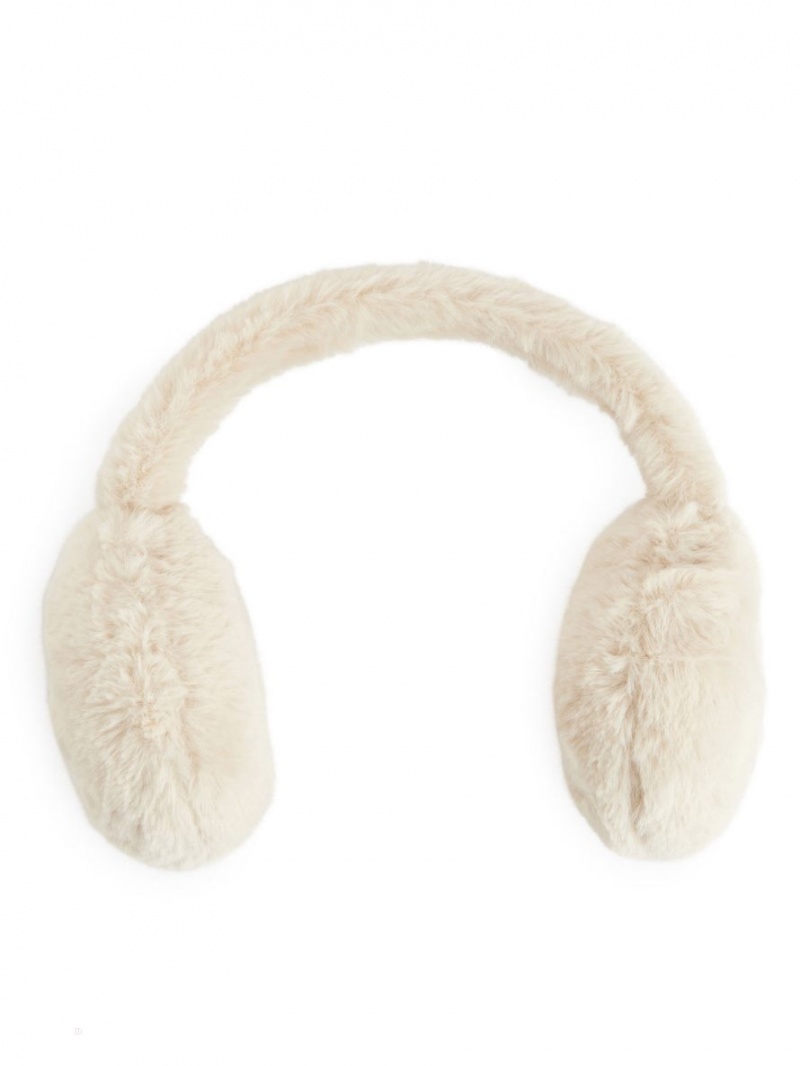Casti Cu Urechi Arket Faux Fur Fete Albi | Romania-LWHR97856