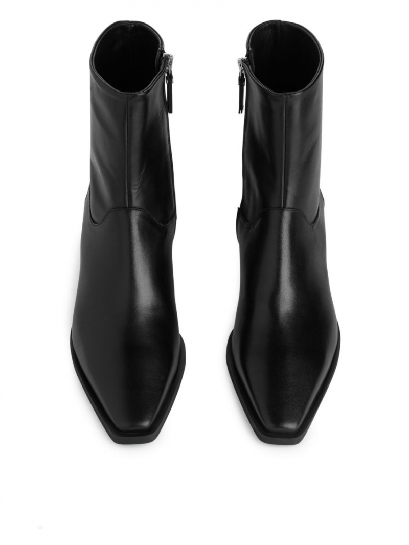 Cizme de Piele Arket Cowboy Dama Negrii | Romania-JSDA07813