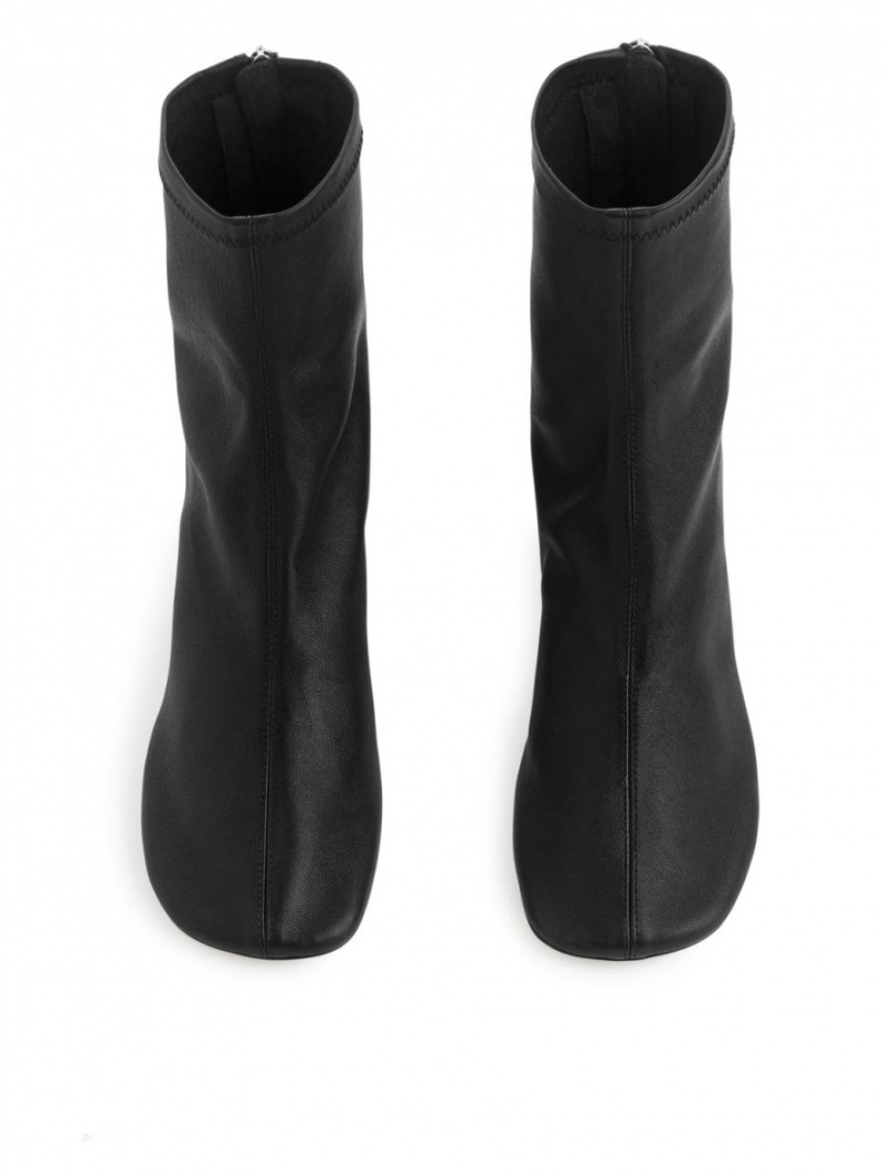 Cizme de Piele Arket Stretch-Piele Sock Dama Negrii | Romania-HADZ74203