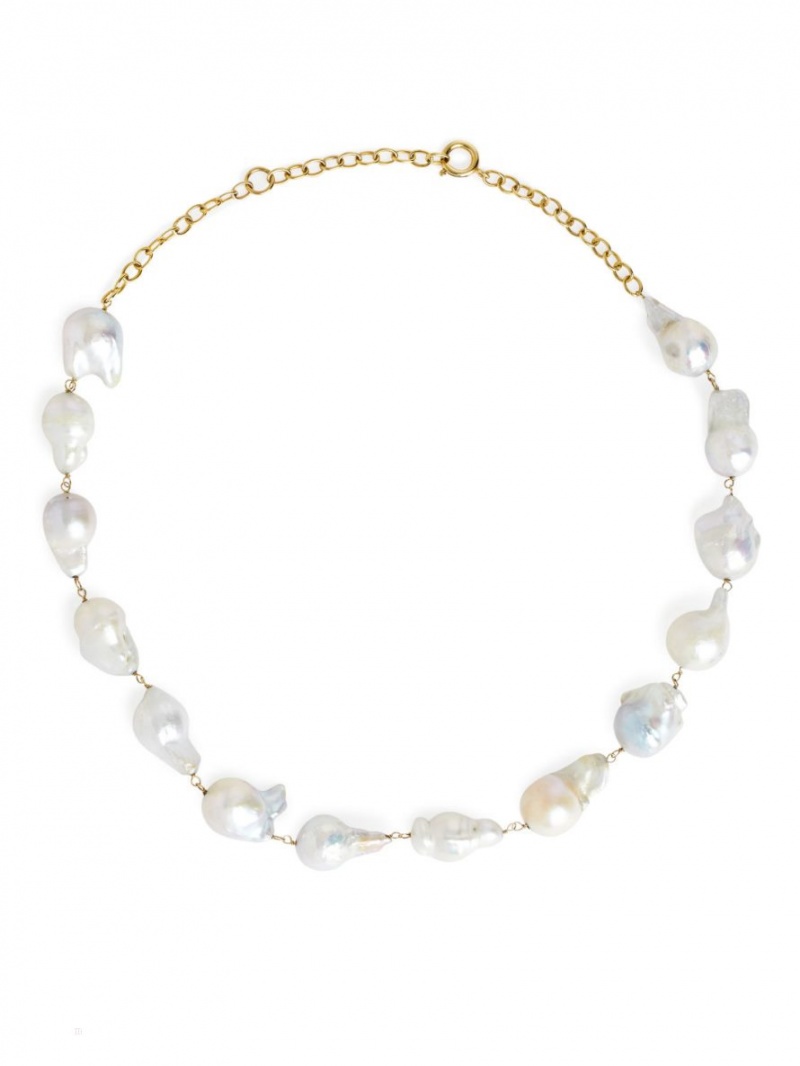 Colier Arket Freshwater Pearl Dama Aurii Albi | Romania-XRZS41375