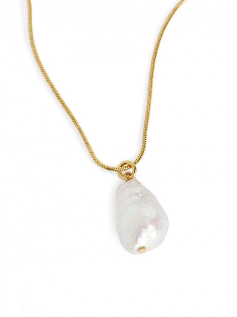Colier Arket Freshwater Pearl Pendant Dama Aurii Albi | Romania-IUOQ93804