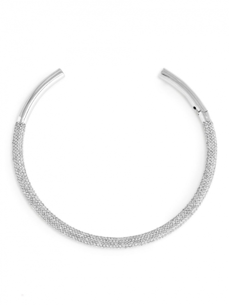 Colier Arket Rhinestone Cuff Dama Argintii | Romania-IBOR56438
