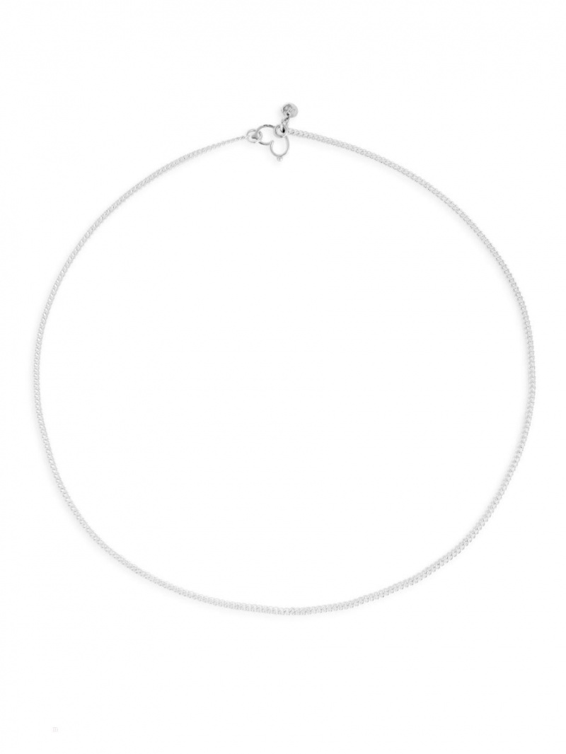 Colier Arket Thin Sterling Silver Chain Barbati Argintii | Romania-EAXJ49160