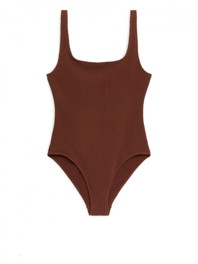 Costum de Baie Arket Crinkle Square Neck Dama Maro | Romania-LWRM04318