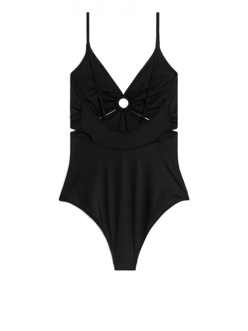 Costum de Baie Arket Cut-Out Detailed Dama Negrii | Romania-ZBFT60947