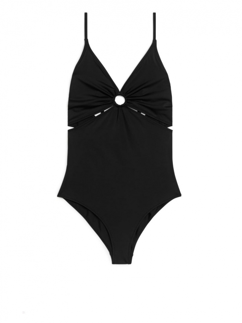 Costum de Baie Arket Cut-Out Detailed Dama Negrii | Romania-ZBFT60947