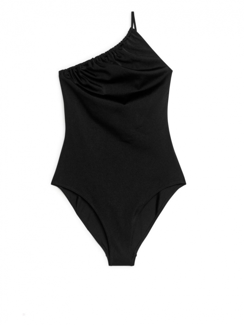 Costum de Baie Arket One-Shoulder Dama Negrii | Romania-NWGP85974