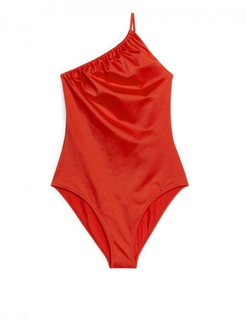 Costum de Baie Arket One-Shoulder Dama Rosii | Romania-KQVL94326