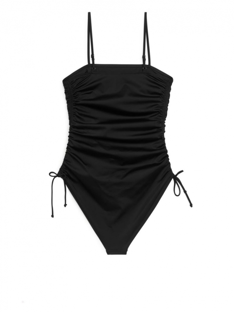 Costum de Baie Arket Ruched Dama Negrii | Romania-NXUK40819
