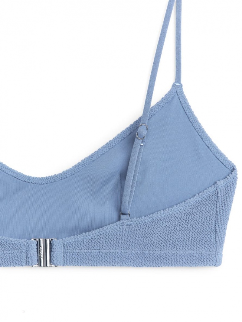 Costume De Baie Arket Crinkle Bikini Top Dama Albastri | Romania-XJZO41528