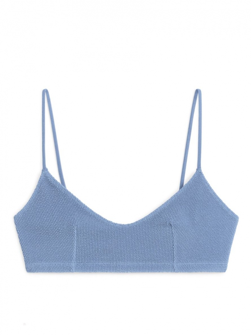 Costume De Baie Arket Crinkle Bikini Top Dama Albastri | Romania-XJZO41528