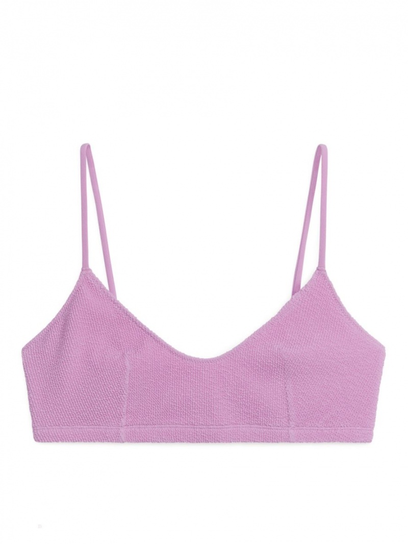 Costume De Baie Arket Crinkle Bikini Top Dama Roz | Romania-EIWN57496