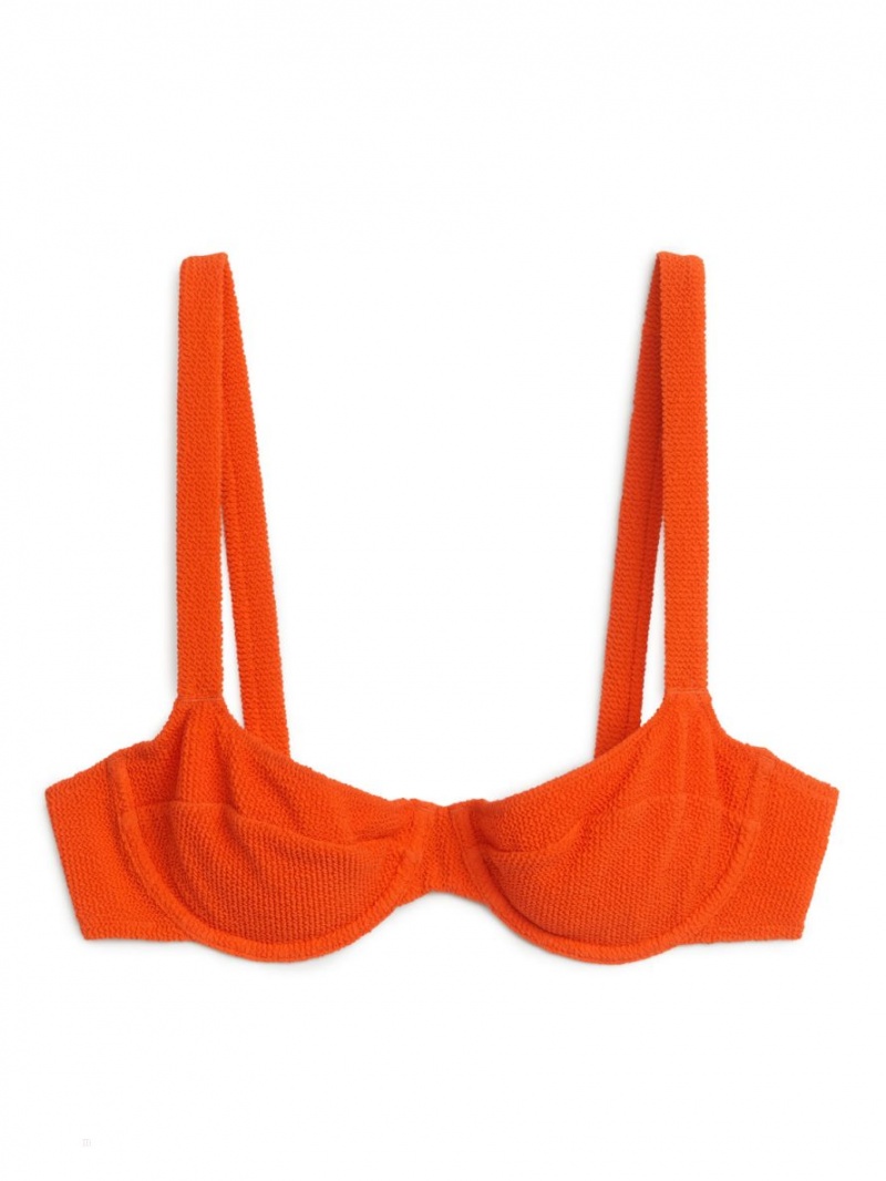 Costume De Baie Arket Crinkle Wired Bikini Top Dama Portocalii Deschis | Romania-WTCN96281