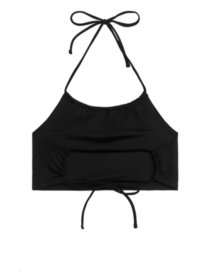 Costume De Baie Arket Halterneck Bikini Top Dama Negrii | Romania-NBEI23095