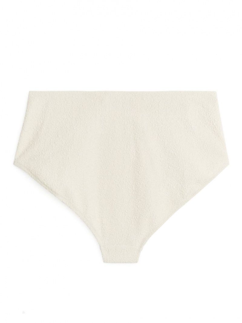 Costume De Baie Arket High Talie Textured Bikini Bottom Dama Albi | Romania-UGOV58426